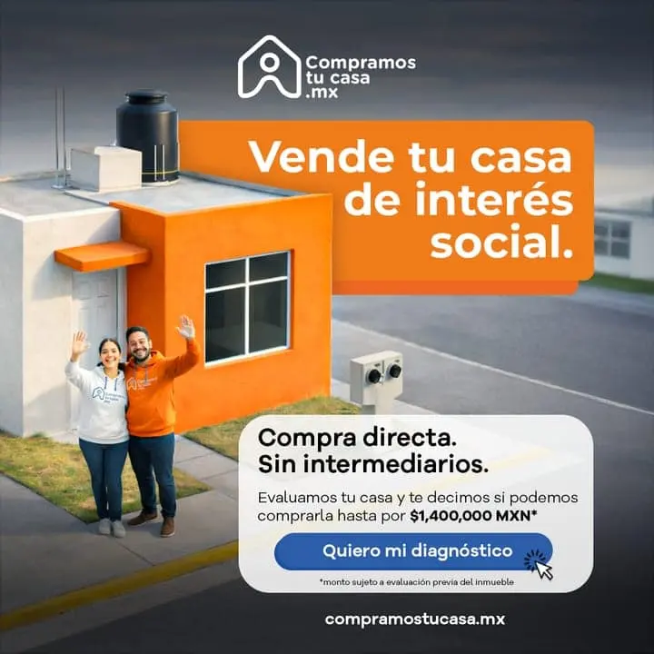 Anuncio: Vende tu casa de interés social, compra directa sin intermediarios